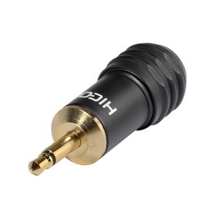 HICON Mini-Klinke (3,5mm), 2-pol , Metall-, Lttechnik-Kabelstecker, vergoldete(r) Kontakt(e), gerade, schwarz
