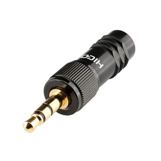 HICON Mini-Klinke (3,5mm), 3-pol , Metall-, Lttechnik-Kabelstecker, vergoldete(r) Kontakt(e), gerade, schwarz