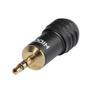 HICON Mini-Klinke (3,5mm), 3-pol , Metall-, Löttechnik-Kabelstecker, vergoldete(r) Kontakt(e), gerade, schwarz