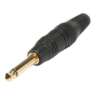 HICON Klinke (6,3mm)  2-pol Metall-Lttechnik-Stecker, Pin vergoldet, gerade, schwarz