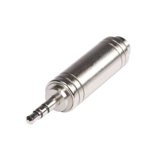 HICON  Adapter | Miniklinke male 3,5 mm stereo/Klinke female 6,3 mm gerade, chromfarben