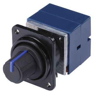 HICON D-Flansch Stereo Potentiometer blau fr SYS-Gehuseserien