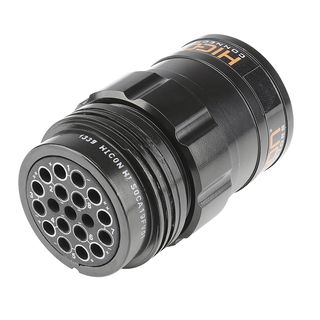 HICON  Rund-LK 19 ohne Pins, Socapex 419 kompatibel, 19-pol , Metall-, Kabelbuchse, Schraubverschluss, schwarz