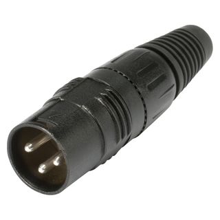 HICON XLR, 3-pol , Metall-, Lttechnik-Kabelstecker, versilberte(r) Kontakt(e), gerade, schwarz