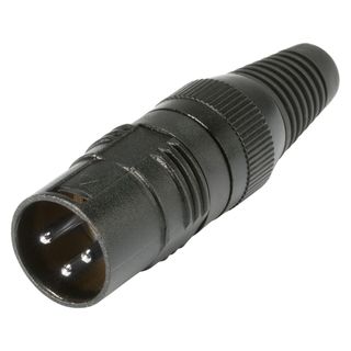 HICON XLR, 3-pol , Metall-, Lttechnik-Kabelstecker, versilberte(r) Kontakt(e), gerade, schwarz