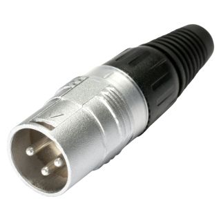 HICON XLR, 3-pol , Kappe: Kunststoff-, Lttechnik-Kabelstecker, versilberte(r) Kontakt(e), gerade, Silbermatt-Finish