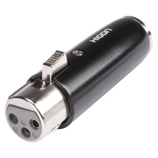 HICON  Adapter | Mini-XLR male 3-pol/XLR 3-pol female gerade, schwarz