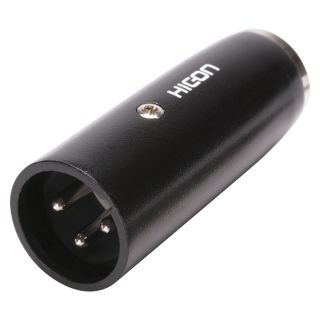 HICON  Adapter | Mini-XLR male 3-pol/XLR 3-pol male gerade, schwarz