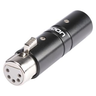 HICON  Adapter | XLR 3-pol male/XLR 5-pol female gerade, schwarz