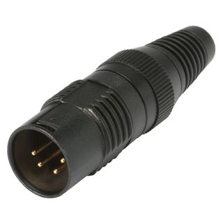HICON XLR, 4-pol , Metall-, Lttechnik-Kabelstecker, vergoldete(r) Kontakt(e), gerade, schwarz