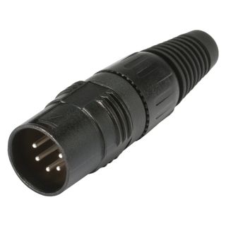 HICON XLR, 5-pol , Metall-, Lttechnik-Kabelstecker, versilberte(r) Kontakt(e), gerade, schwarz