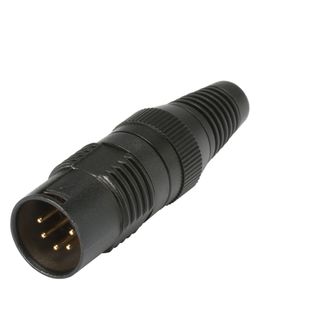 HICON XLR, 5-pol , Metall-, Lttechnik-Kabelstecker, vergoldete(r) Kontakt(e), gerade, schwarz
