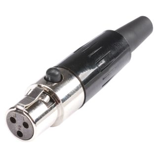 HICON Mini-XLR, 3-pol , Metall-, Löttechnik-Kabelbuchse, vergoldete(r) Kontakt(e), gerade, nickelfarben