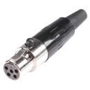 HICON Mini-XLR, 5-pol , Metall-, Lttechnik-Kabelbuchse,...