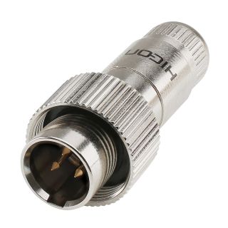 HICON MINI-XLR, IP67 & EXTRA ROBUST, IP67 , 3-pol , Stahlgehuse-stecker, vergoldete(r) Kontakt(e), gerade