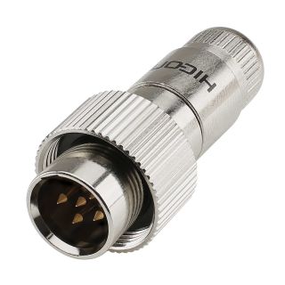 HICON MINI-XLR, IP67 & EXTRA ROBUST, IP67 , 5-pol , Stahlgehuse-stecker, vergoldete(r) Kontakt(e), gerade