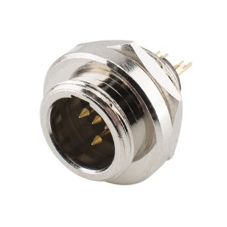 HICON Mini-XLR, IP67 , 4-pol , Metall-, Löttechnik-Einbaustecker, vergoldete(r) Kontakt(e), Gewinde 10,9 mm