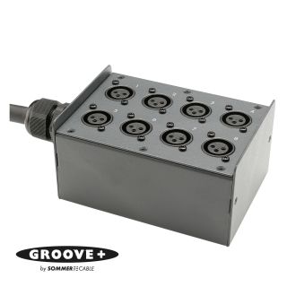 GROOVE+ Stagebox <-> Spleiss , XLR 3-pol male/XLR 3-pol female; HICON; vorverdrahtet, 1,5 mm Stahlblech | 08/00 | 15,00m