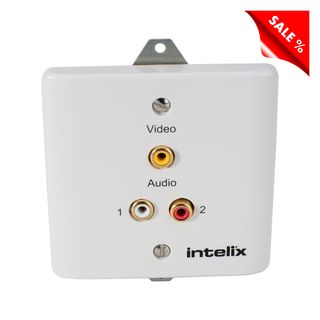 INTELIX Analog Video (+Audio) Baluns IX-AVO-V1A2-WP-EU, Video (+Audio) Transmitter / Receiver, IN: Cinch Video/2 x Cinch Audio | OUT: Schneid- / Klemmblock
