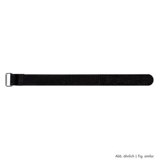 Klettband, VPE: 10 Stck., Breite: 20 mm, mit trittfester Metallse | 25,0 cm | schwarz | Nein