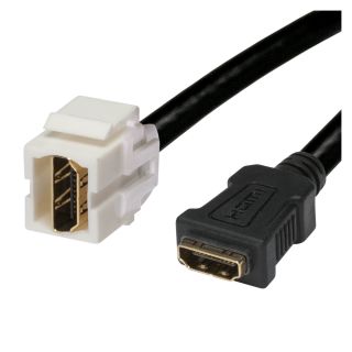 HDMI, 19-pol , Kunststoff-, Patchkabel-Einbau, vergoldete(r) Kontakt(e), Keystone Clip-In, weiß