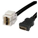 HDMI, 19-pol , Kunststoff-, Patchkabel-Einbau,...