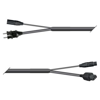 AES / EBU, DMX & Power Looms | 1x XLR 3-pol male NEUTRIK | Schuko-Stecker | 1x XLR 3-pol female NEUTRIK | Kaltgerätebuchse | Monolith 1,5mm² | 5,00m