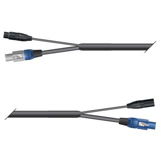 AES / EBU, DMX & Power Looms | 1x XLR 3-pol female NEUTRIK | Powercon grau | 1x XLR 3-pol male NEUTRIK | Powercon blau | Monolith 1,5mm² | 5,00m