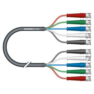 Monitorkabel Transit Mini Flex, 5  x  0,08 mm | BNC / BNC, HICON | 0,75m