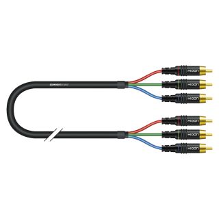 YUV-Kabel Transit Mini Flex, 3  x  0,08 mm² | Cinch / Cinch, HICON | 1,00m