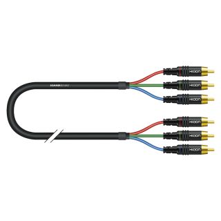 YUV-Kabel Transit Mini Flex, 3  x  0,08 mm | Cinch / Cinch, HICON | 2,50m