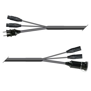 AES / EBU, DMX & Power Looms | 2x XLR 3-pol female NEUTRIK | Schuko-Stecker | 2x XLR 3-pol male NEUTRIK | Schuko-Buchse | Monolith 2,5mm | 10,00m