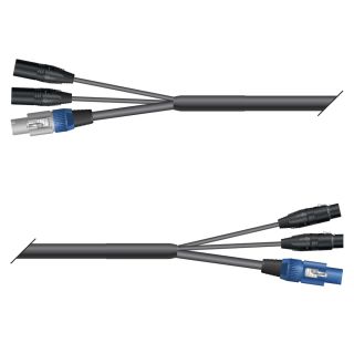 AES / EBU, DMX & Power Looms | 2x XLR 3-pol male NEUTRIK | Powercon grau | 2x XLR 3-pol female NEUTRIK | Powercon blau | Monolith 2,5mm² | 5,00m