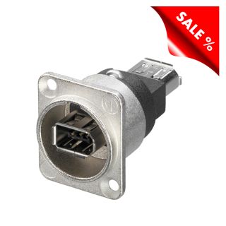 NEUTRIK® Firewire, 6-pol , Metall-, Patch-Einbaubuchse, vergoldete(r) Kontakt(e), Type D, nickelfarben