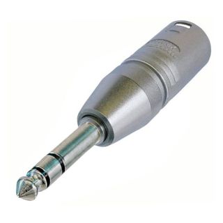 NEUTRIK®  Adapter | Klinke male 6,3 mm stereo/XLR 3-pol male gerade, silbergrau