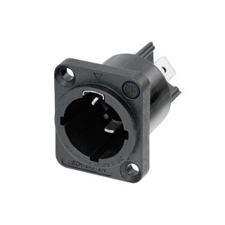 NEUTRIK® powerCON®, UL50E , 3-pol , Kunststoff-, Stecktechnik-Einbaustecker, versilberte(r) Kontakt(e), Type D, schwarz verchromt