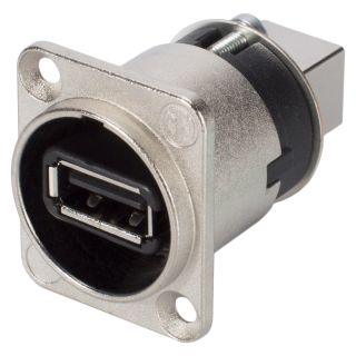 NEUTRIK® USB, 4-pol , Metall-, Patch-Einbaubuchse, vergoldete(r) Kontakt(e), Type D, nickelfarben