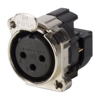NEUTRIK® XLR, 3-pol , Kunststoff-, Crimp-Einbaubuchse, vergoldete(r) Kontakt(e), Type B, nickelfarben