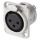NEUTRIK® XLR, 3-pol , Metall-, Löttechnik-Einbaubuchse, versilberte(r) Kontakt(e), Type D, nickelfarben
