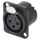NEUTRIK® XLR, 3-pol , Metall-, Löttechnik-Einbaubuchse, vergoldete(r) Kontakt(e), Type D, schwarz verchromt