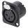 NEUTRIK® XLR, 3-pol , Metall-, Löttechnik-Einbaubuchse, versilberte(r) Kontakt(e), Type D, schwarz verchromt