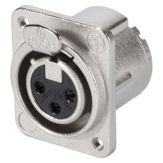 NEUTRIK® XLR, 3-pol , Metall-, Löttechnik-Einbaubuchse, versilberte(r) Kontakt(e), Type D M3, nickelfarben