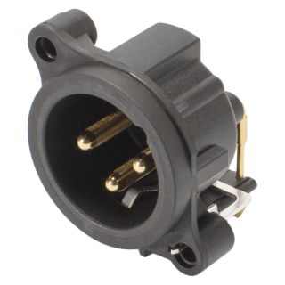 NEUTRIK® XLR, 3-pol , Kunststoff-, Printtechnik horizontal-Einbaustecker, vergoldete(r) Kontakt(e), Type A, grau