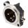NEUTRIK® XLR, 3-pol , Metall-, Printtechnik horizontal-Einbaustecker, vergoldete(r) Kontakt(e), Type B, chromfarben
