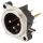 NEUTRIK® XLR, 3-pol , Metall-, Printtechnik vertikal-Einbaustecker, vergoldete(r) Kontakt(e), Type B, chromfarben