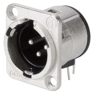 NEUTRIK® XLR, 3-pol , Metall-, Printtechnik horizontal-Einbaustecker, versilberte(r) Kontakt(e), Type D, nickelfarben