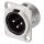 NEUTRIK® XLR, 3-pol , Metall-, Löttechnik-Einbaustecker, versilberte(r) Kontakt(e), Type D, nickelfarben