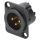 NEUTRIK® XLR, 3-pol , Metall-, Löttechnik-Einbaustecker, vergoldete(r) Kontakt(e), Type D, schwarz verchromt