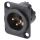 NEUTRIK® XLR, 3-pol , Metall-, Löttechnik-Einbaustecker, versilberte(r) Kontakt(e), Type D, schwarz verchromt