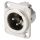 NEUTRIK® XLR, 3-pol , Metall-, Löttechnik-Einbaustecker, versilberte(r) Kontakt(e), Type D, nickelfarben